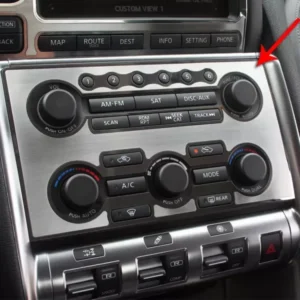 American Car Craft Brushed/Polished Stainless Steel A/C Radio Control Trim Plate Nissan GT-R 2010-2013