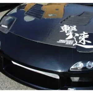 Charge Speed Carbon Flip HeadLight Cover w/ Right Side Scoop Pair Mazda RX7 1993-2004