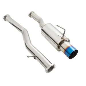 Megan Racing Single Exit Catback Exhaust System for Nissan 370Z & Infiniti G35, Blue Tip, 2003-2021