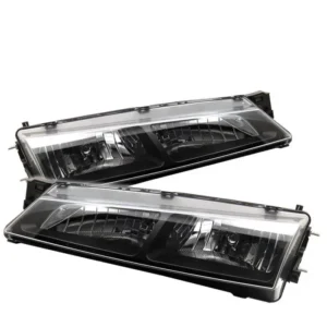 Spyder Auto Black Crystal HeadLights Nissan 240SX 1997-1998