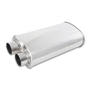 Vibrant Performance STREETPOWER Oval Muffler, 2.5" inlet/outlet (Offset-Offset Same Side)