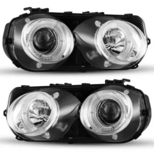 Winjet Chrome/Clear Halo Projector Head Lights Acura Integra