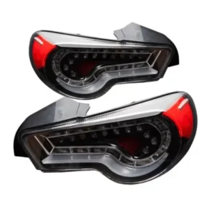 Winjet Glossy Black Clear LED Tail Lights Scion FR-S 2013-2014
